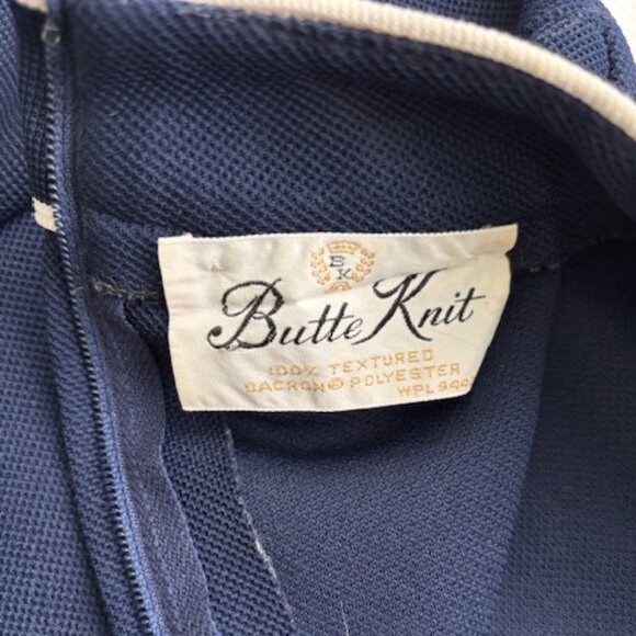 Vintage 70s Butte Knit 100% Textured Dacron Polyester Cap Sleeve Dress size M - Picture 4 of 4